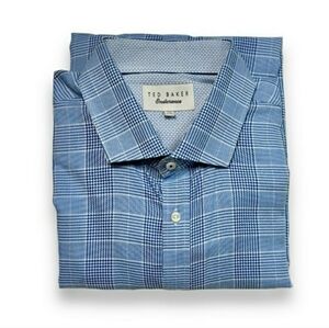TED BAKER ENDURANCE Blue Multi Check Button Front Shirt